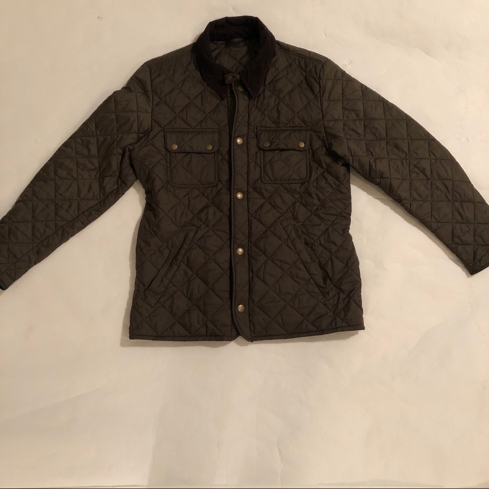 Barbour Mens Tinford Quilted Jacket-Olive Green